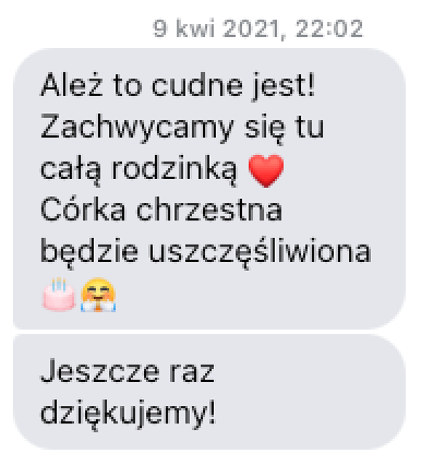 Wiadomość: portret dla córki chrzestnej