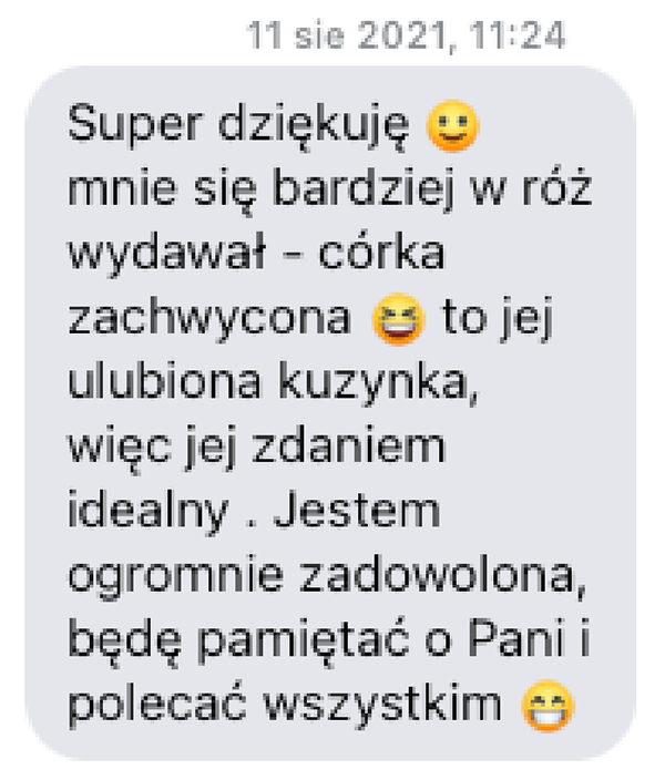 Wiadomość: córka zachwycona