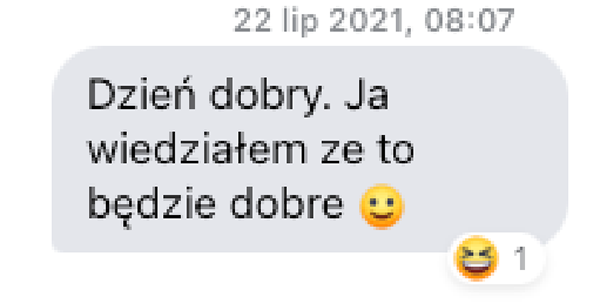 Wiadomość: wiedziałem że będzie dobre
