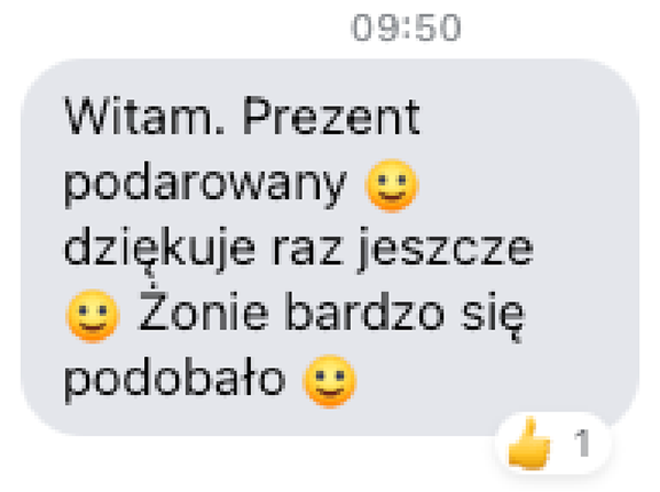 Wiadomość: żonie się podobało